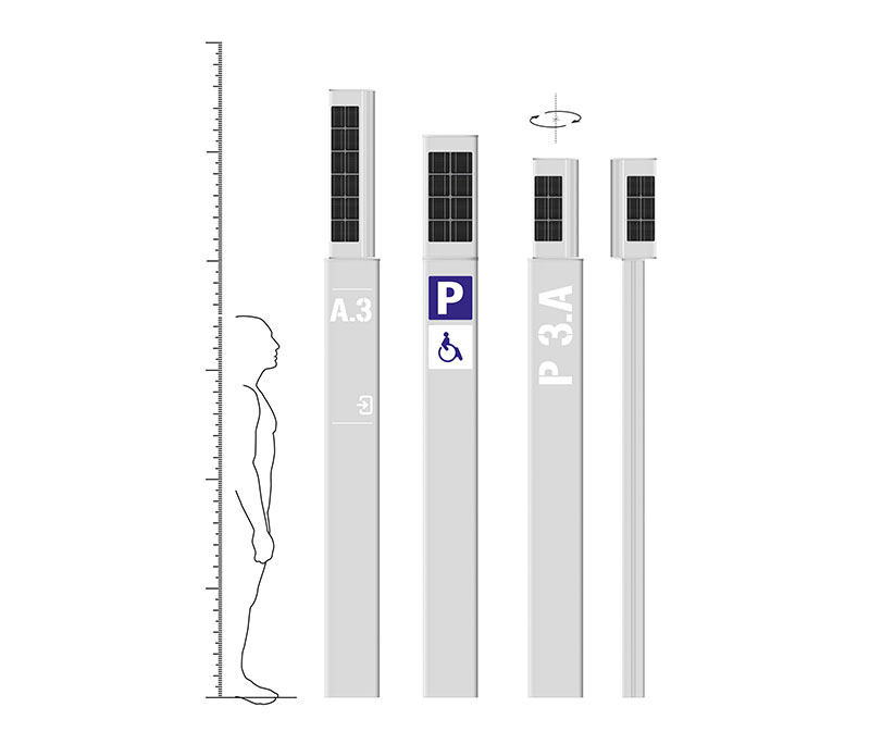 VISLUM totem senalizacion LINK con placa solar