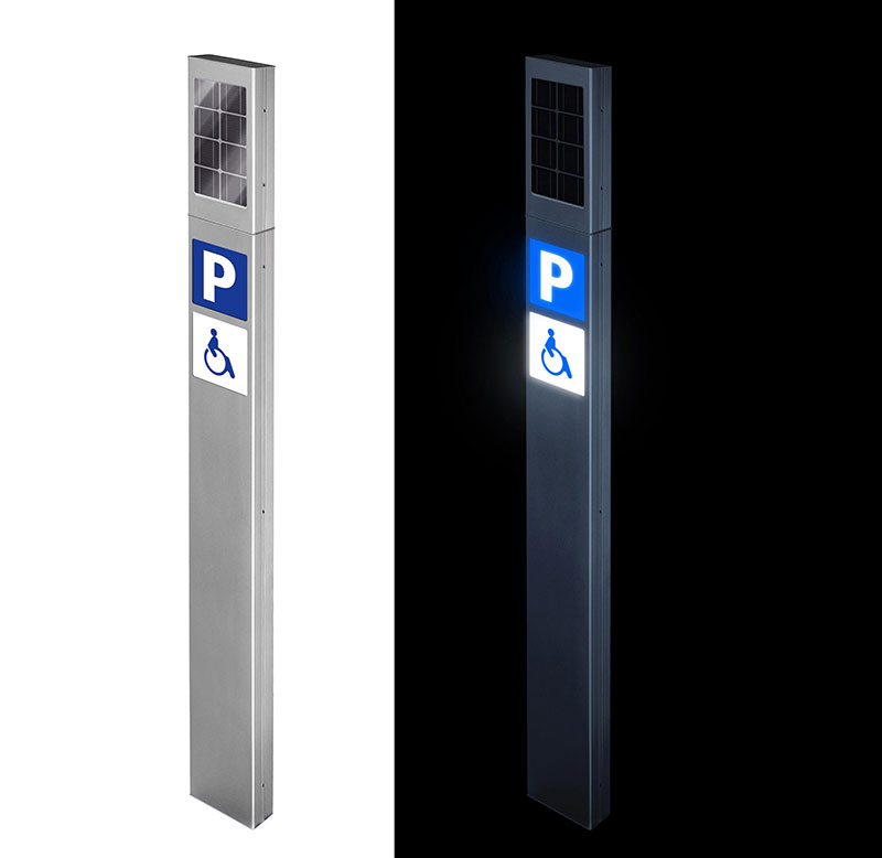 VISLUM totem senalizacion con luz por placa solar