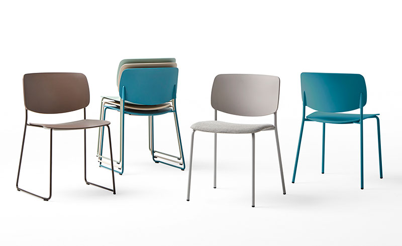 VISLUM silla apilable ARYN asiento tapizado